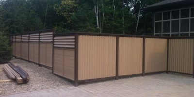 2 Tone Louvered Privacy Fence w Pool 3